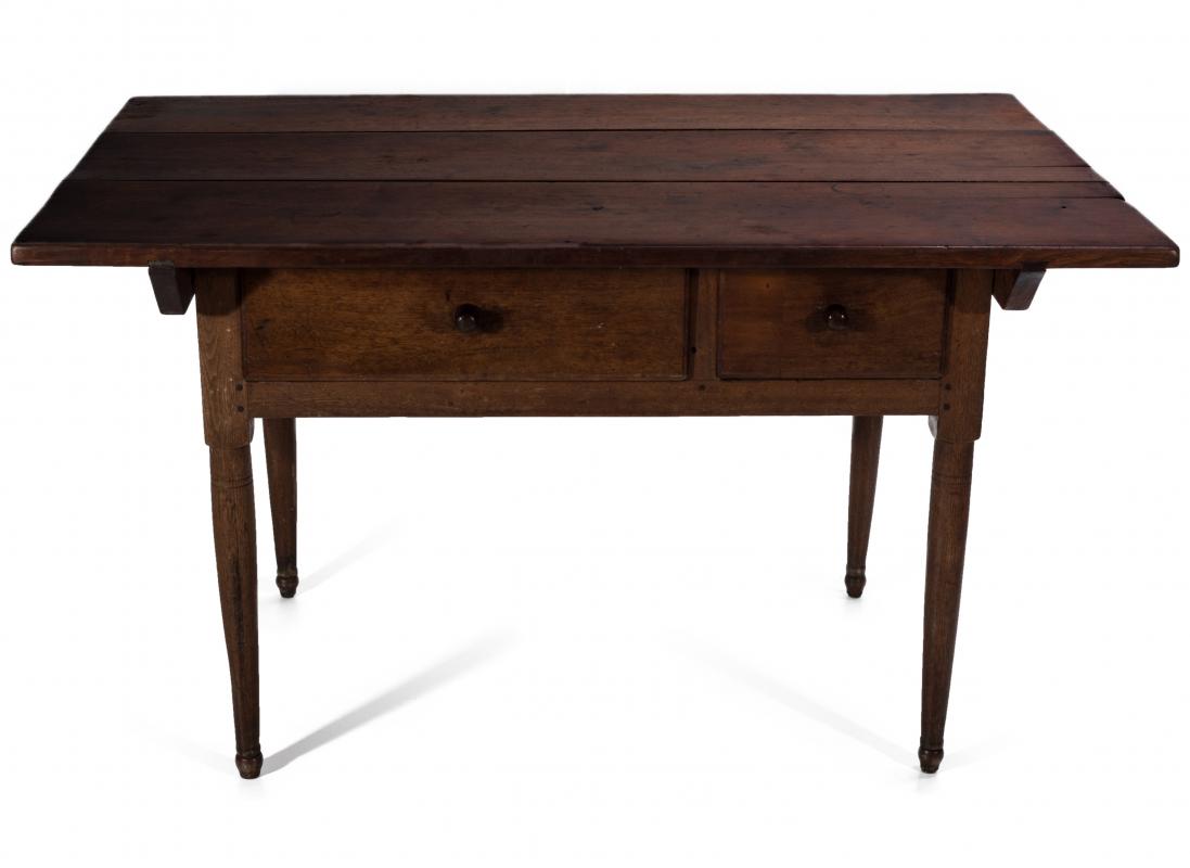 A GOOD SOUTHERN, WALNUT SCRUB TOP WORK TABLE