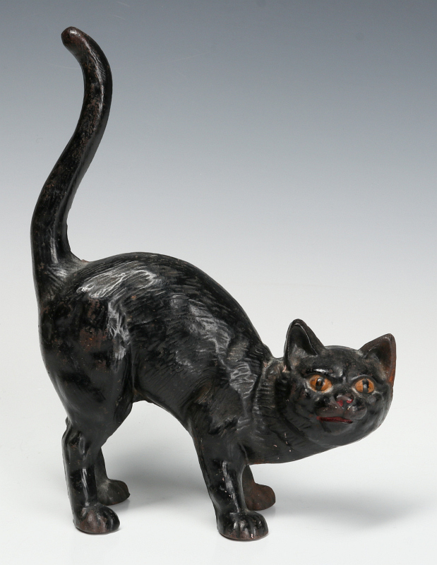 A HUBLEY BLACK CAT DOOR STOP