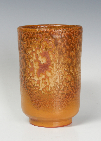 A HARDING BLACK STONEWARE VASE, CURDLED GLAZE, 1979