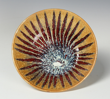 A HARDING BLACK STUDIO POTTERY SUNBURST BOWL 1988