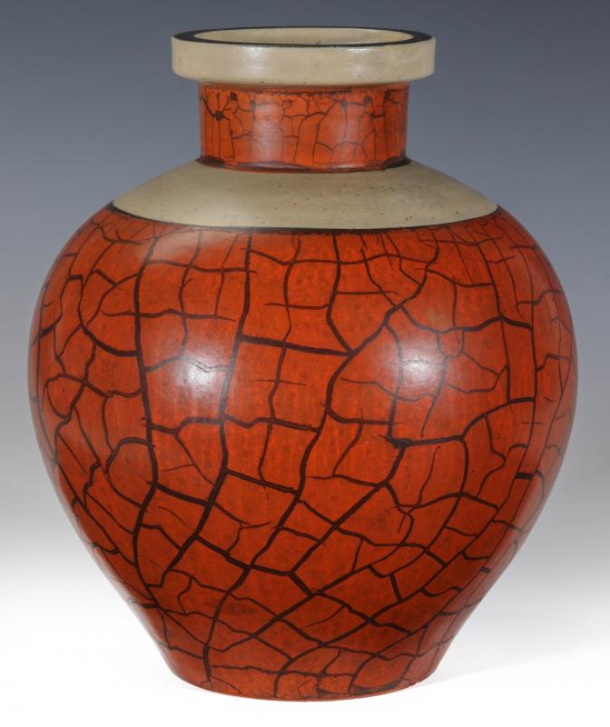 RARE ALFRED TETZSCHNER CAMARK POTTERY CRACKLE VASE