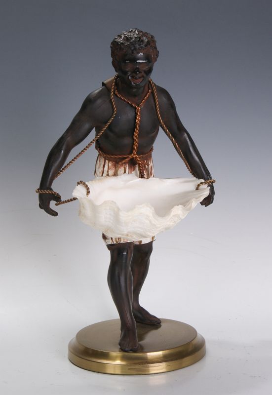 A MID 20TH C. FRENCH CAST METAL BLACKAMOOR FIGURE