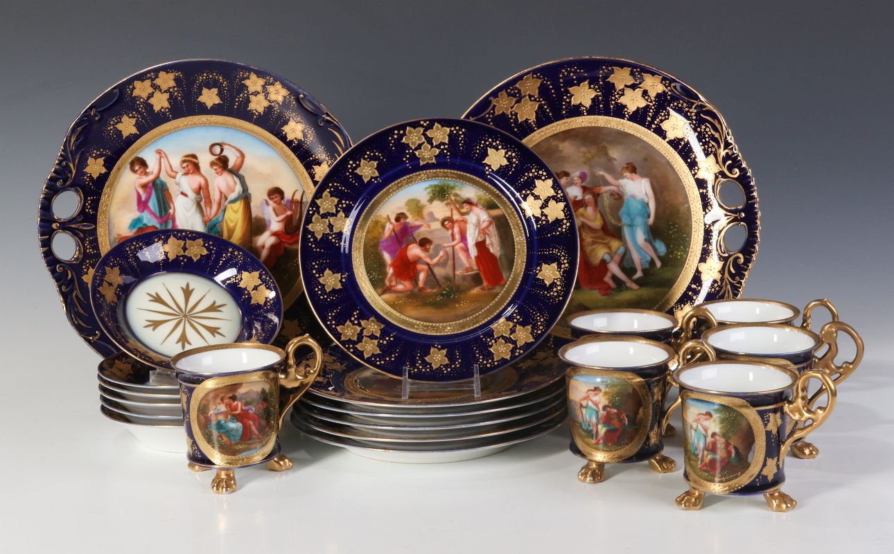 A PORCELAIN DESSERT SET AFTER ANGELICA KAUFFMAN