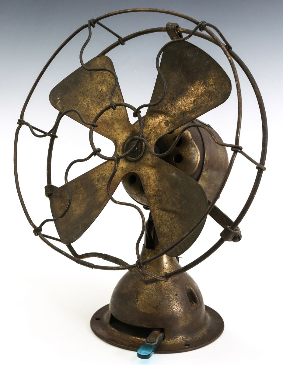 AN EMERSON ALL BRASS 'TROJAN' 8-INCH FAN C. 1911