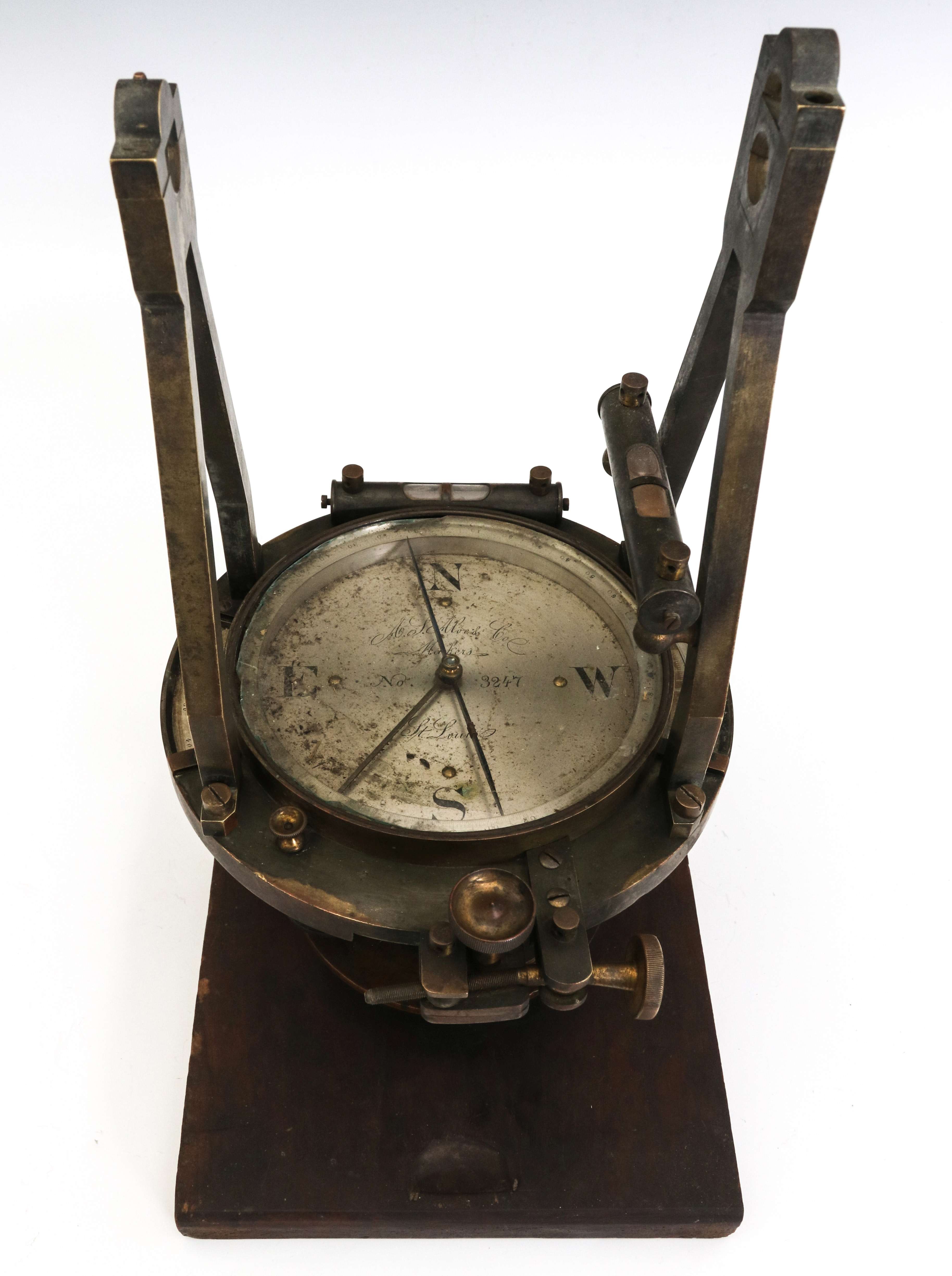 AN A.S. ALOE CO 19THC BRASS SURVEYOR'S THEODOLITE