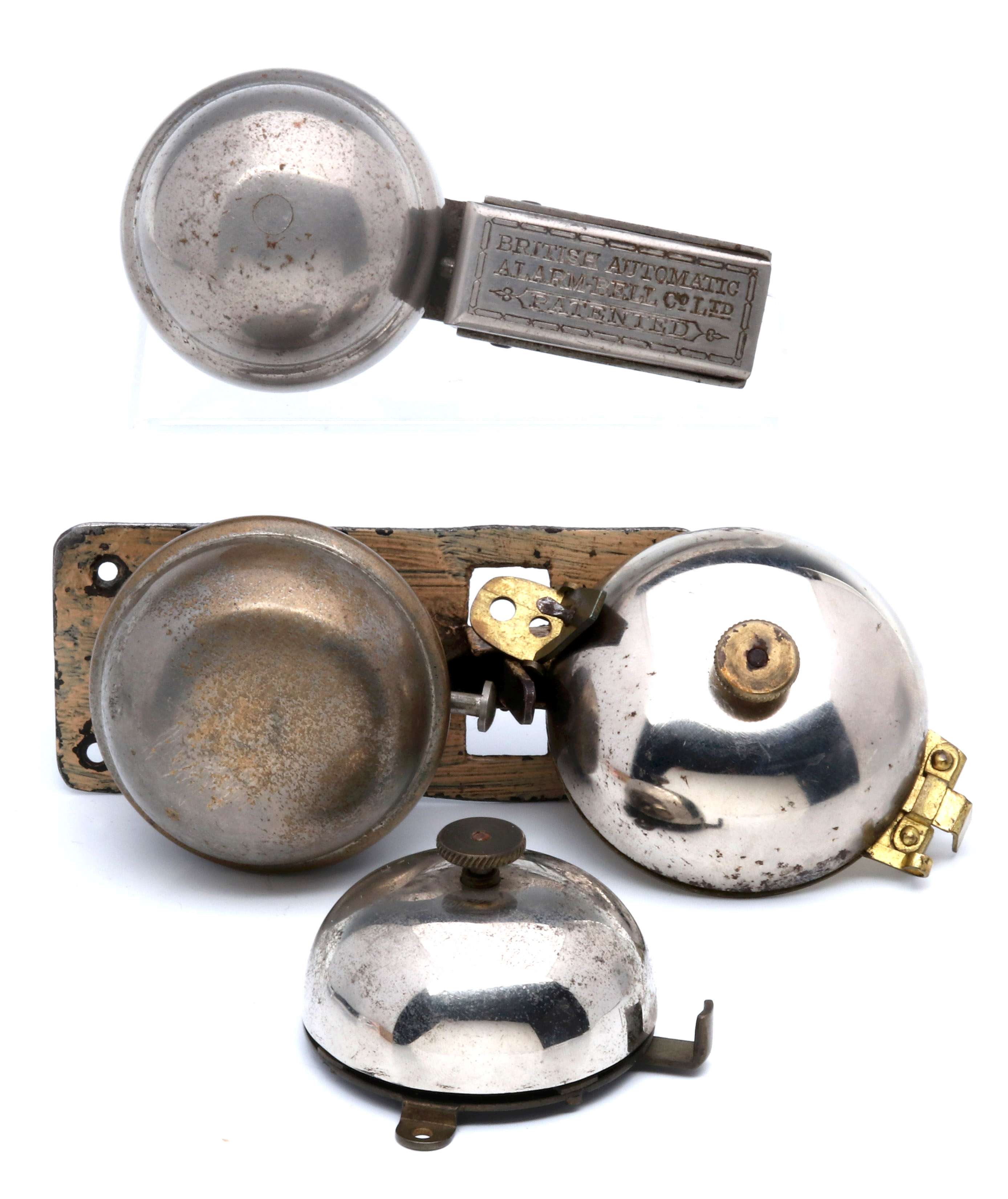 A COLLECTION SPRING DRIVE BURGLAR ALARMS C. 1890s