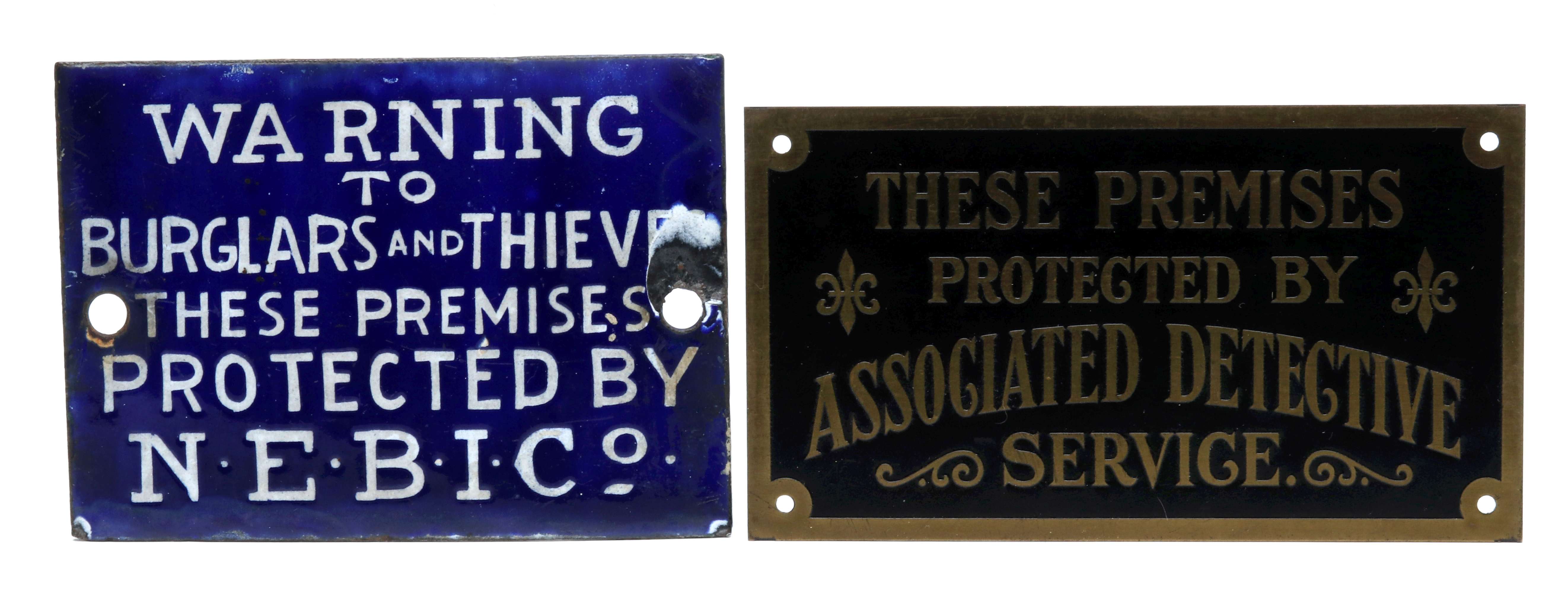 PORCELAIN ENAMEL ANTI-THEFT VIGILANCE SIGN, PLUS..