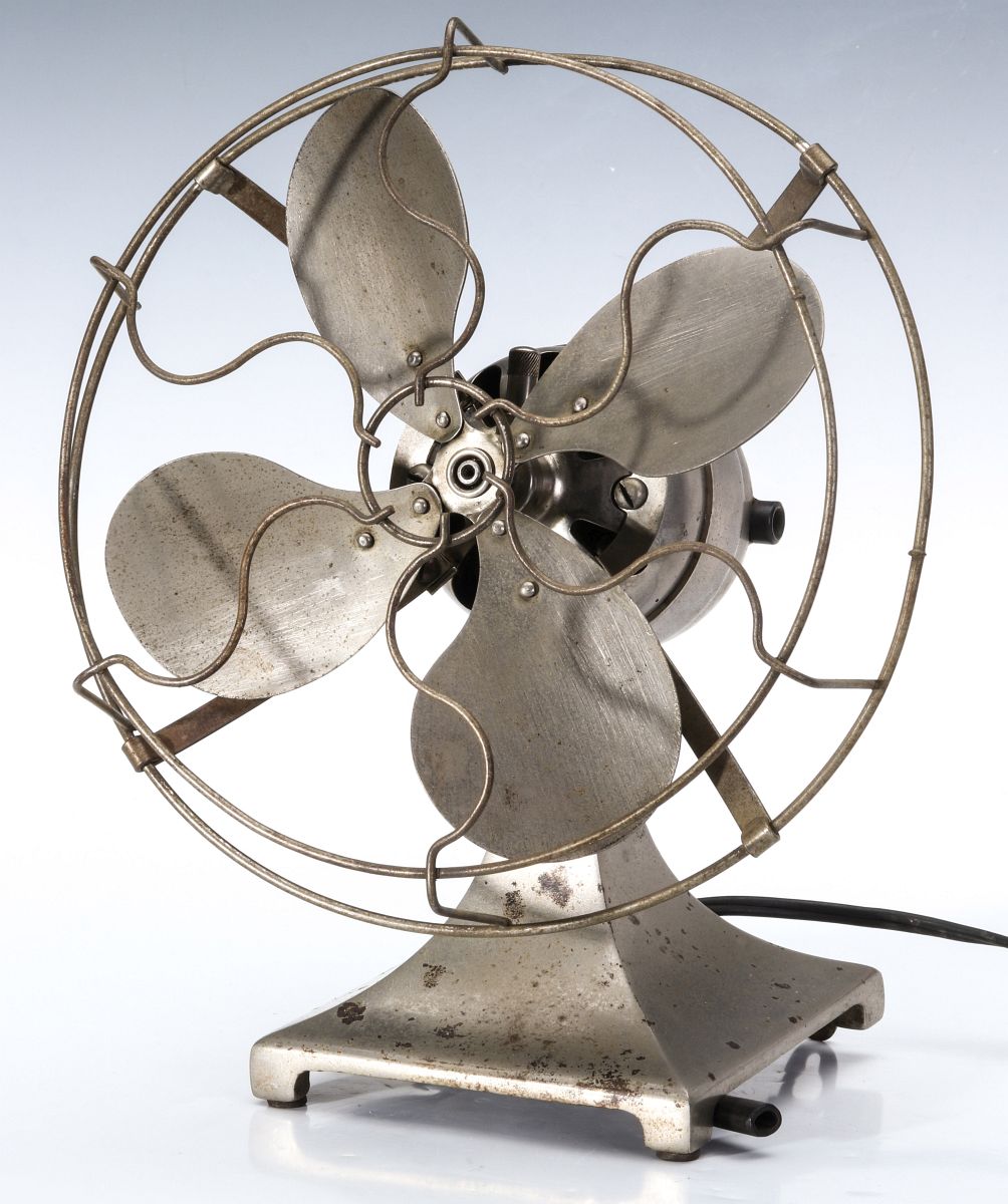 A HAMILTON NICKEL PLATED BEACH 8 INCH ELECTRIC FAN