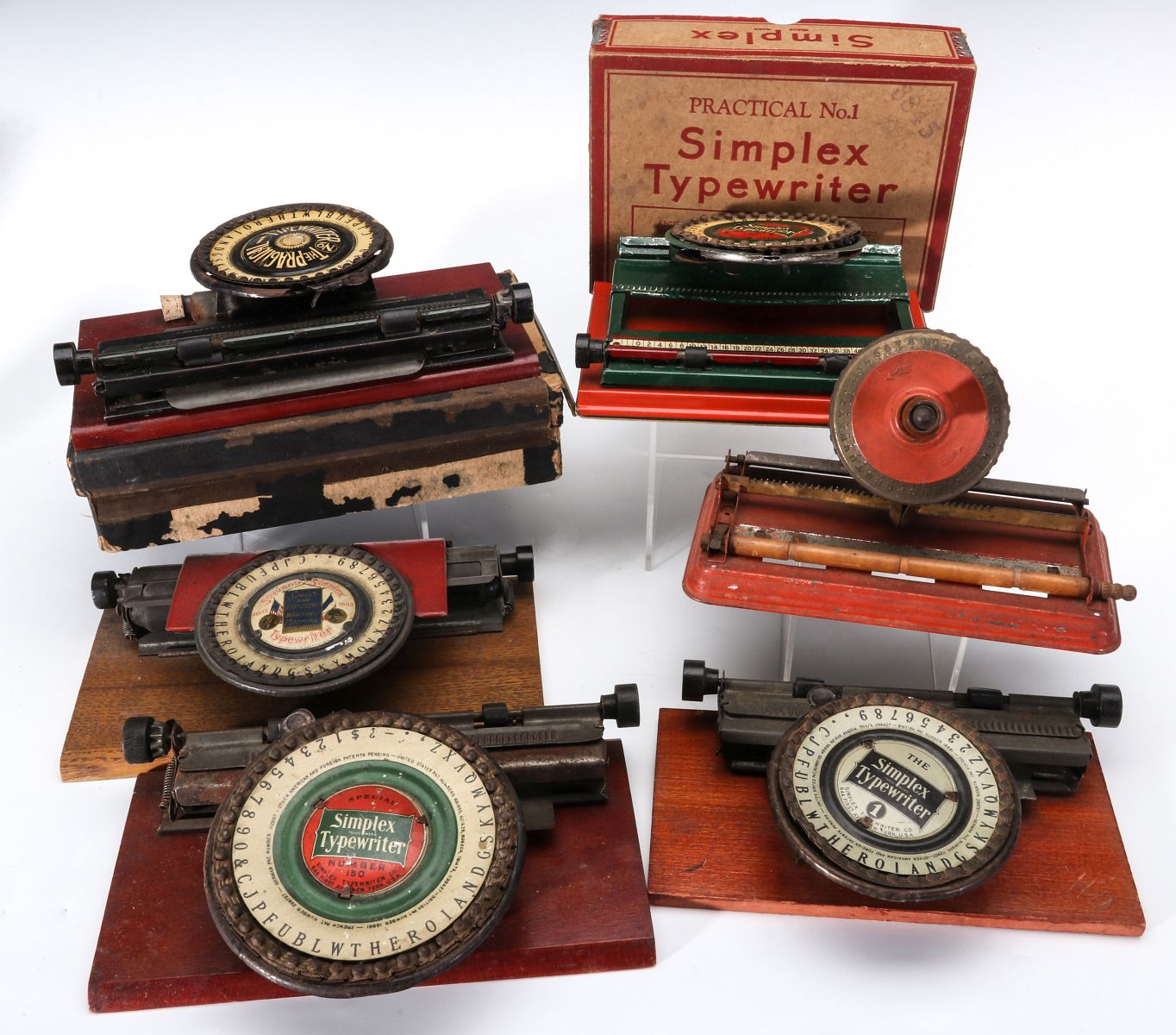 SIX SIMPLEX TYPEWRITERS INCL. 1904 WORLD'S FAIR