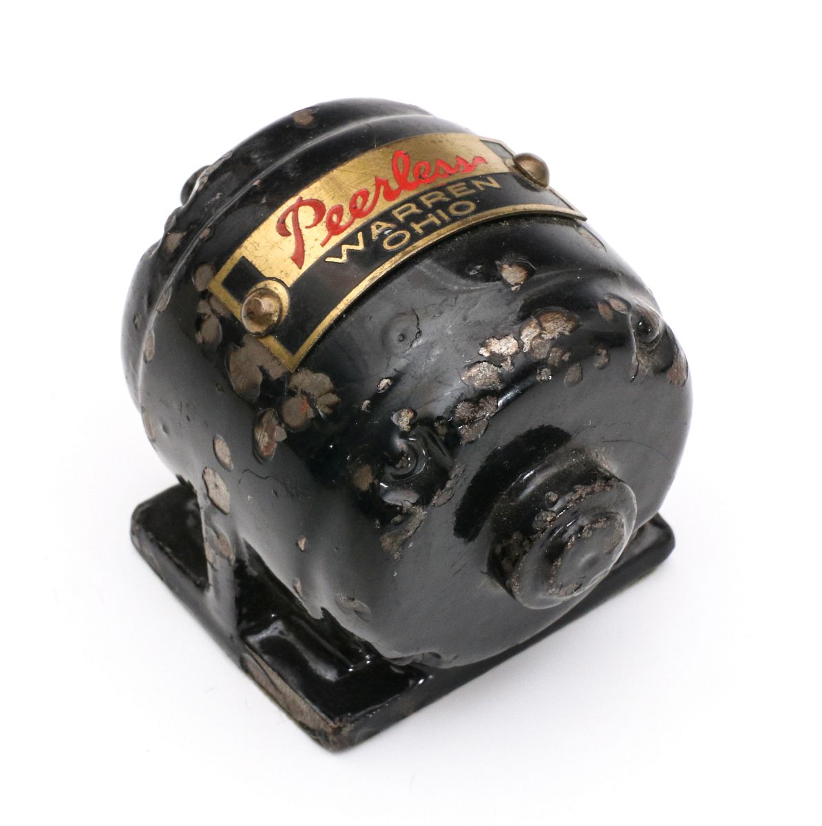 A PEERLESS FIGURAL MOTOR ADVERTISING PAPERWEIGHT