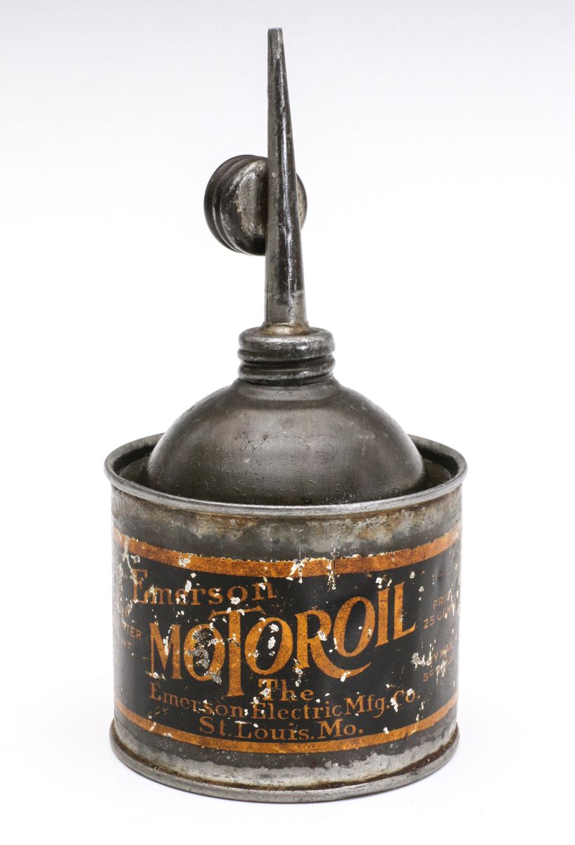 AN EMERSON 'MOTOR OIL' DISPENSING TIN CIRCA 1920