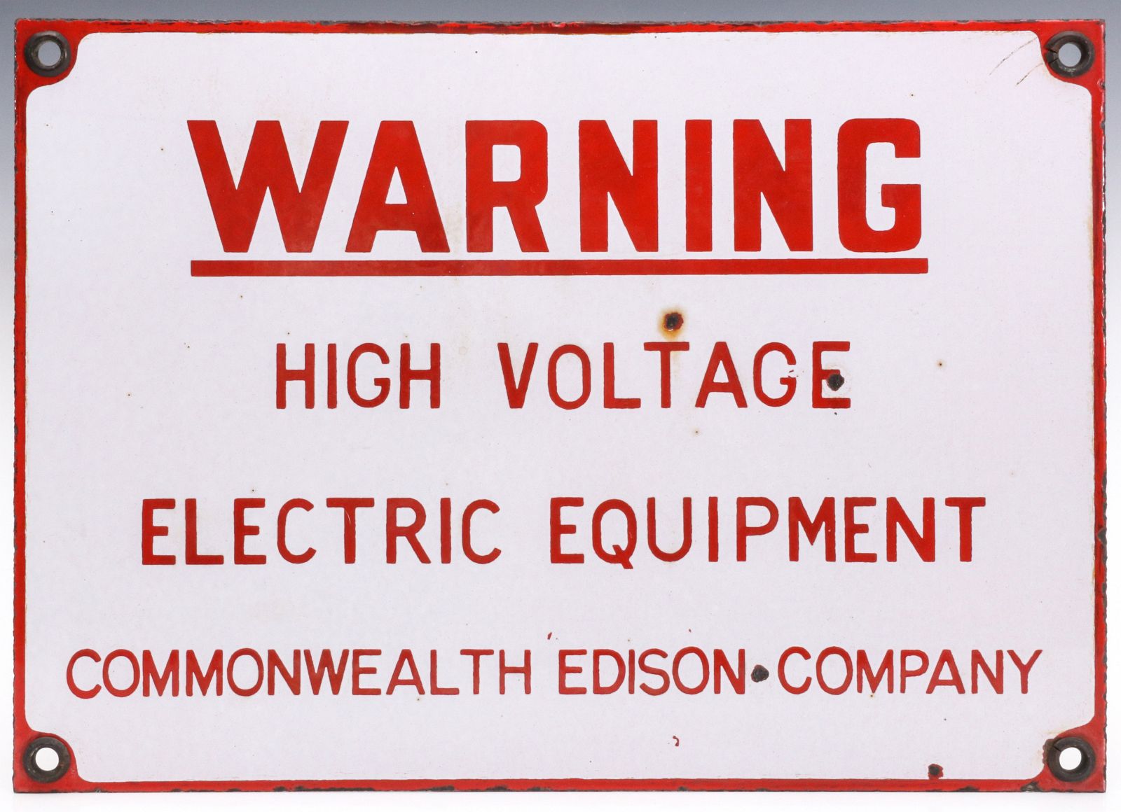 A COMMONWEALTH EDISON CO. PORCELAIN ENAMEL SIGN