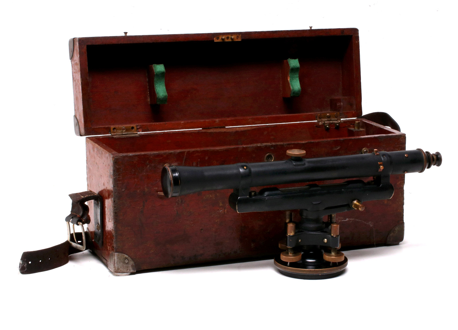 A DIETZGEN SURVEYOR TRANSIT IN WOOD CASE C 1920