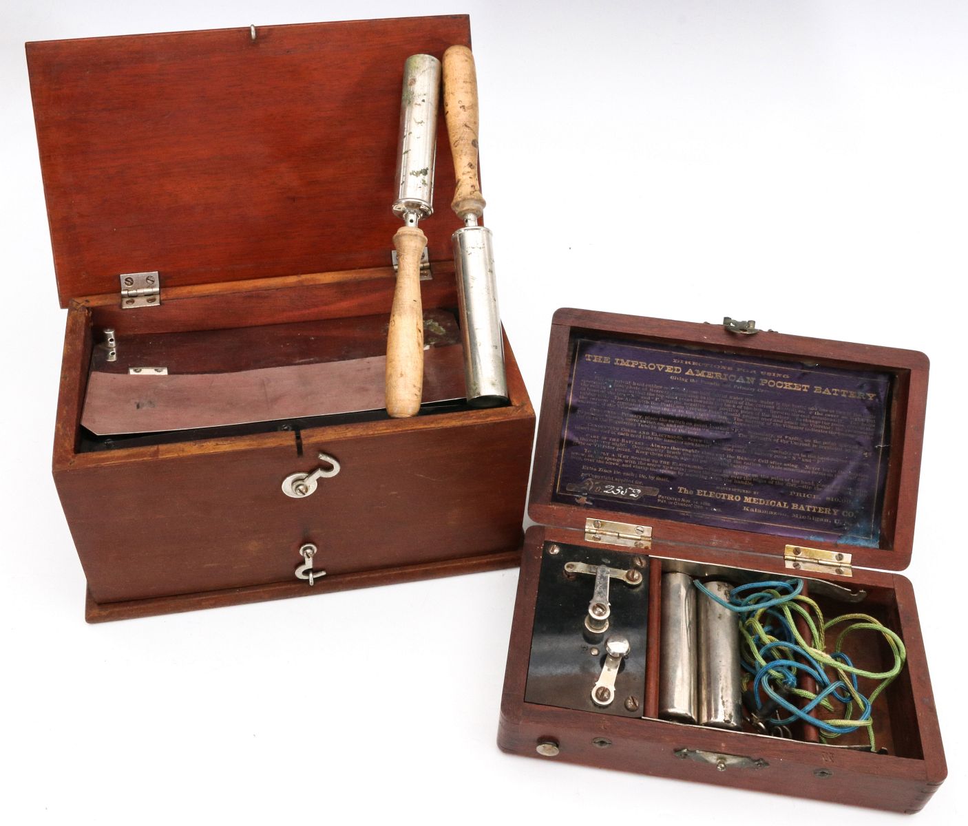 TWO ANTIQUE QUACK MEDICAL DEVICES CIRCA 1900