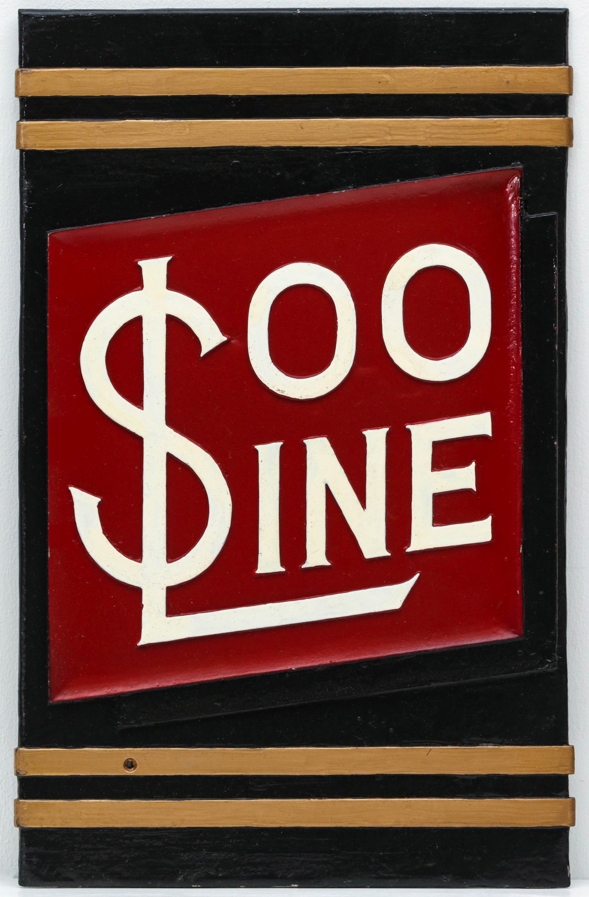 AN ALUMINUM PASSENGER CAR BADGE FOR THE SOO LINE