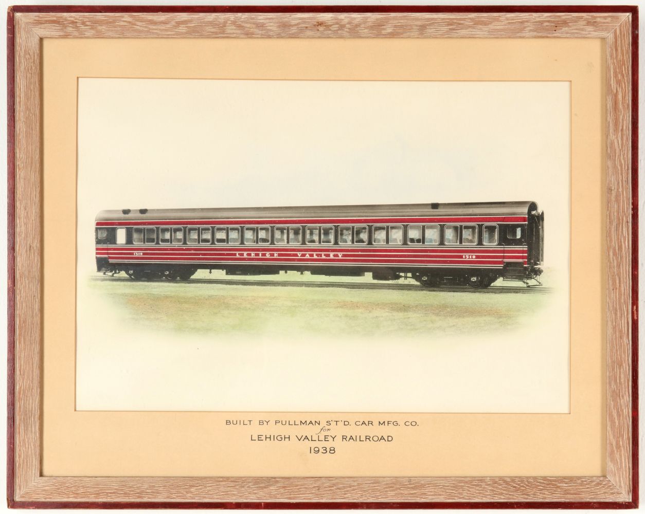 A PULLMAN MFG RENDERING OF LEHIGH VALLEY RR COACH 1510