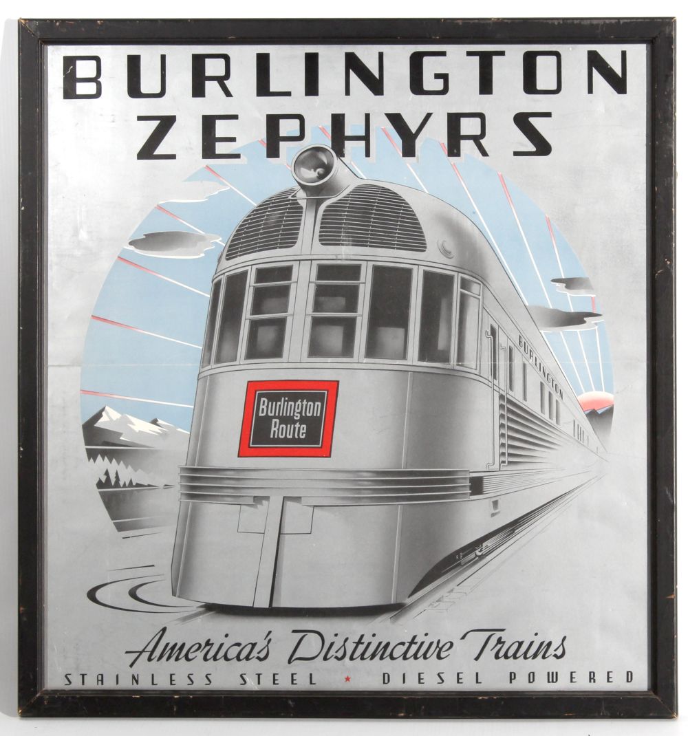 AN ORIGINAL PERIOD PRINT FOR BURLINGTON ROUTE ZEPHYRS