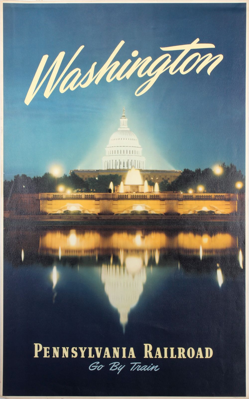 A PENNSYLVANIA RR POSTER PROMOTING TRAVEL TO WASHINGTON