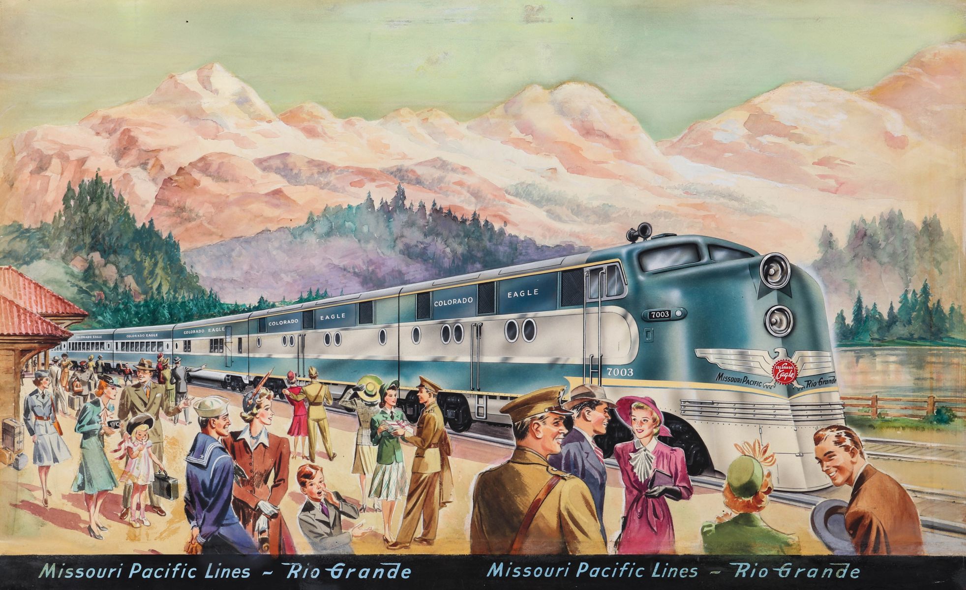 ORIGINAL ILLUSTRATION ART FOR MISSOURI PACIFIC LINES