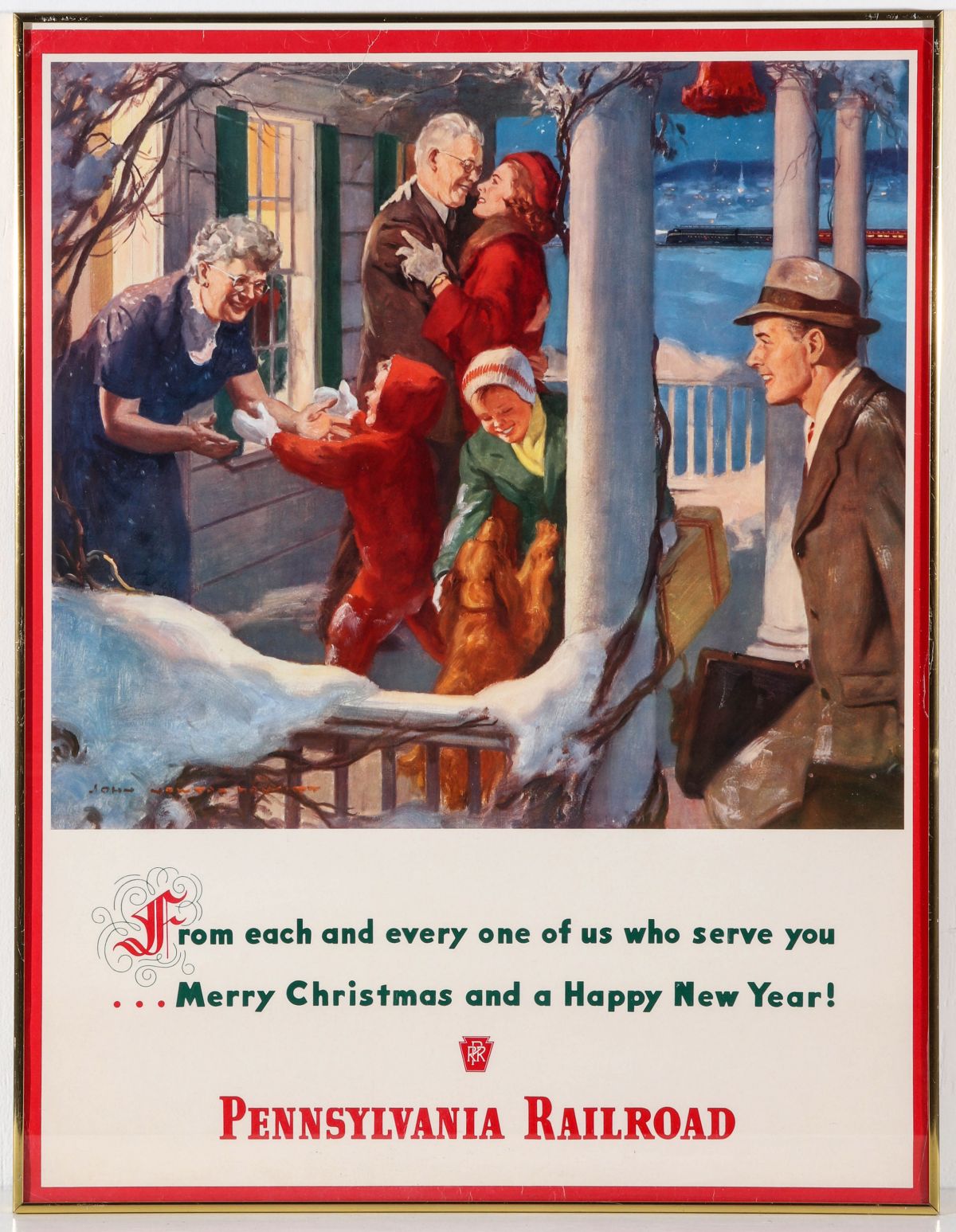 A PENNSYLVANIA RAILROAD HOLIDAY GREETINGS POSTER