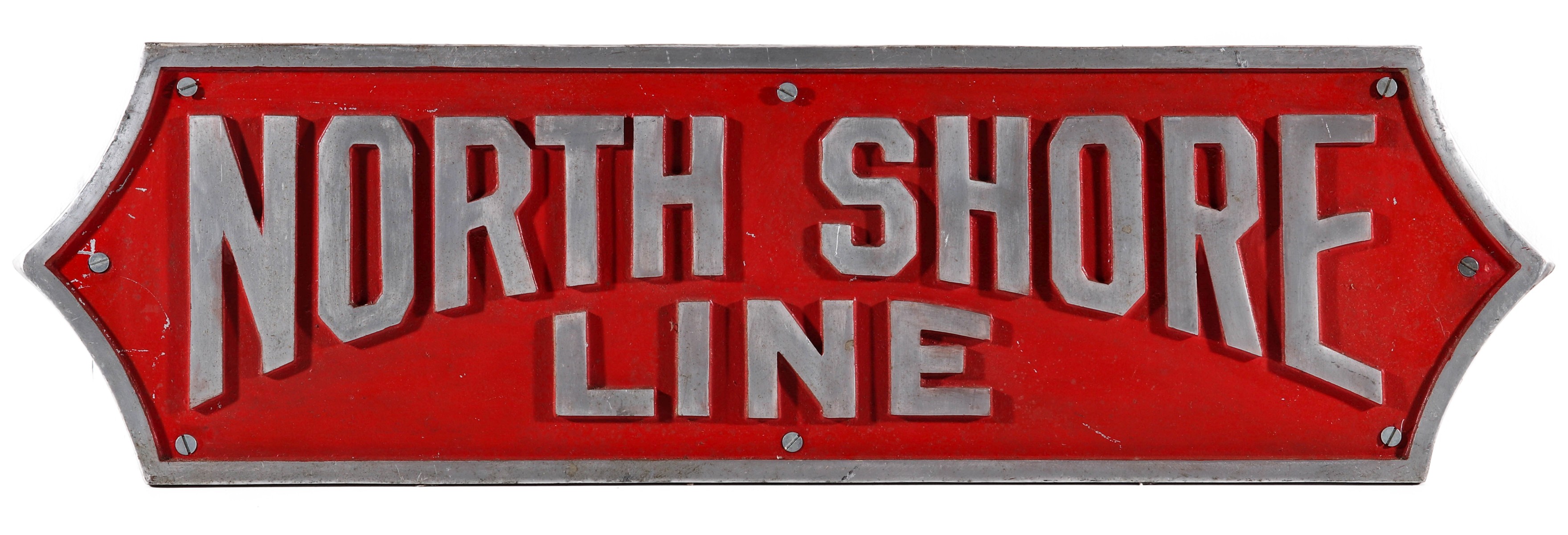 A NORTH SHORE LINE CAST ALUMINUM LOCOMOTIVE PLAQUE