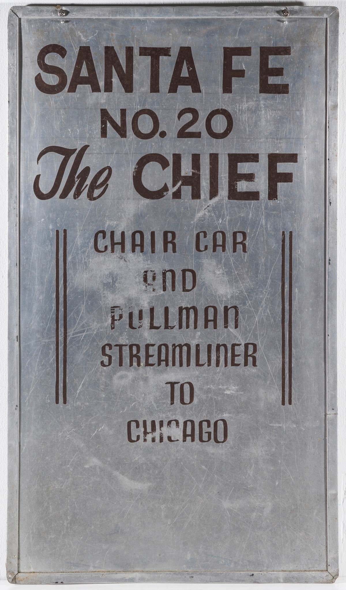 A KANSAS CITY UNION STATION SANTA FE CHIEF GATE SIGN