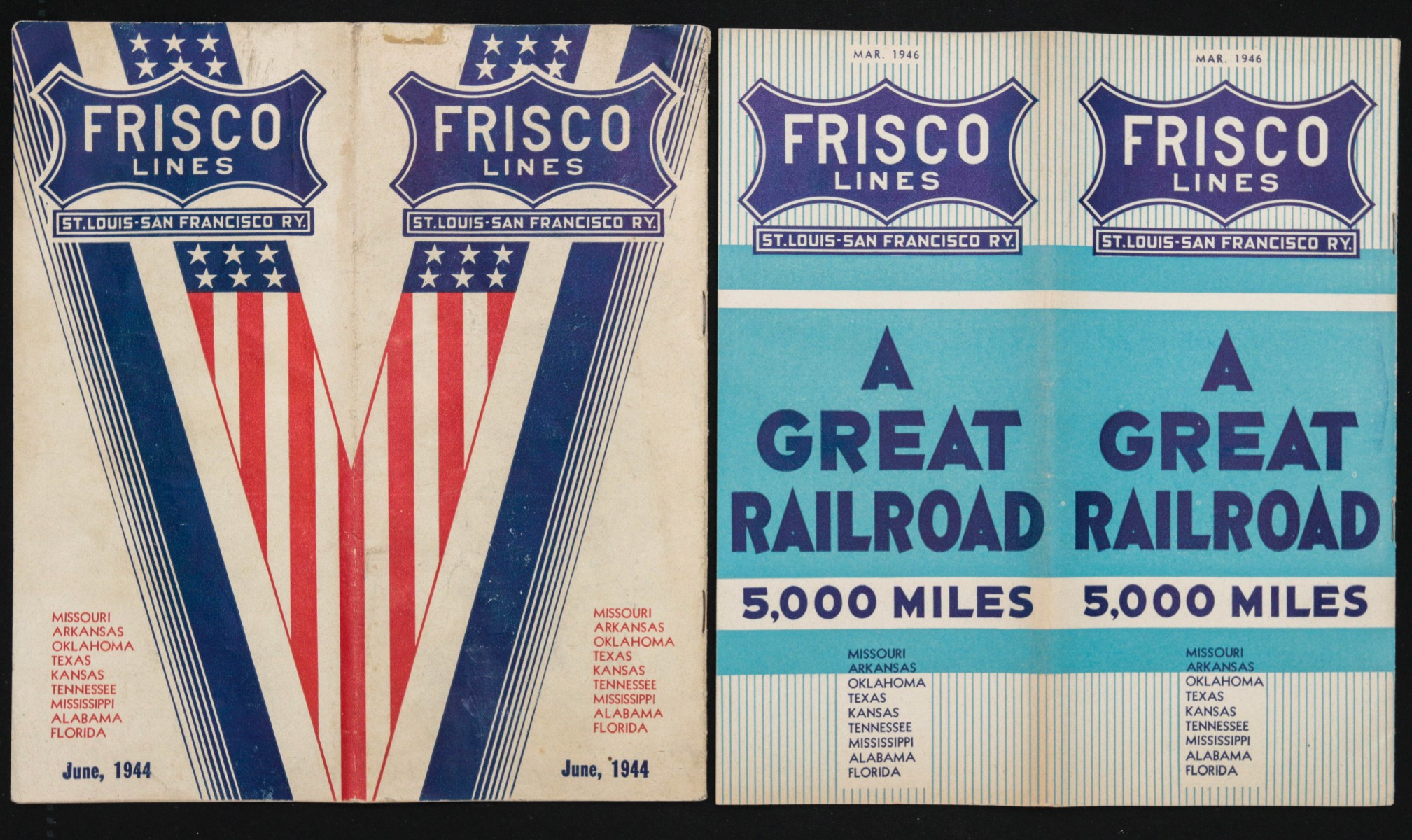 A COLLECTION OF FRISCO RAILROAD TIME TABLES, BROCHURES