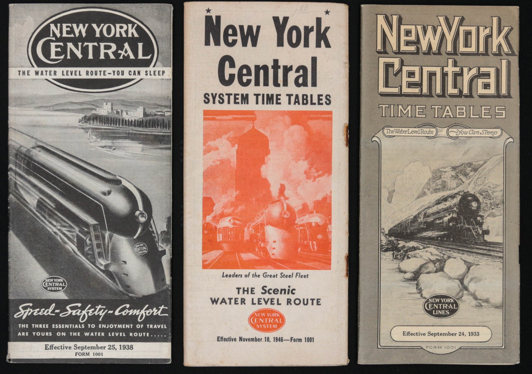 A COLLECTION OF N.Y.C.R.R. TIME TABLES, BROCHURES