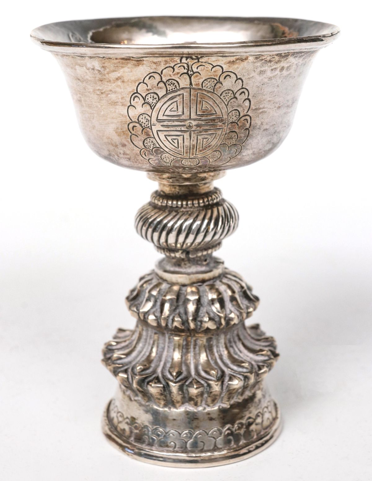 A 19TH CENTURY TIBETAN BUDDHIST YAK BUTTER LAMP