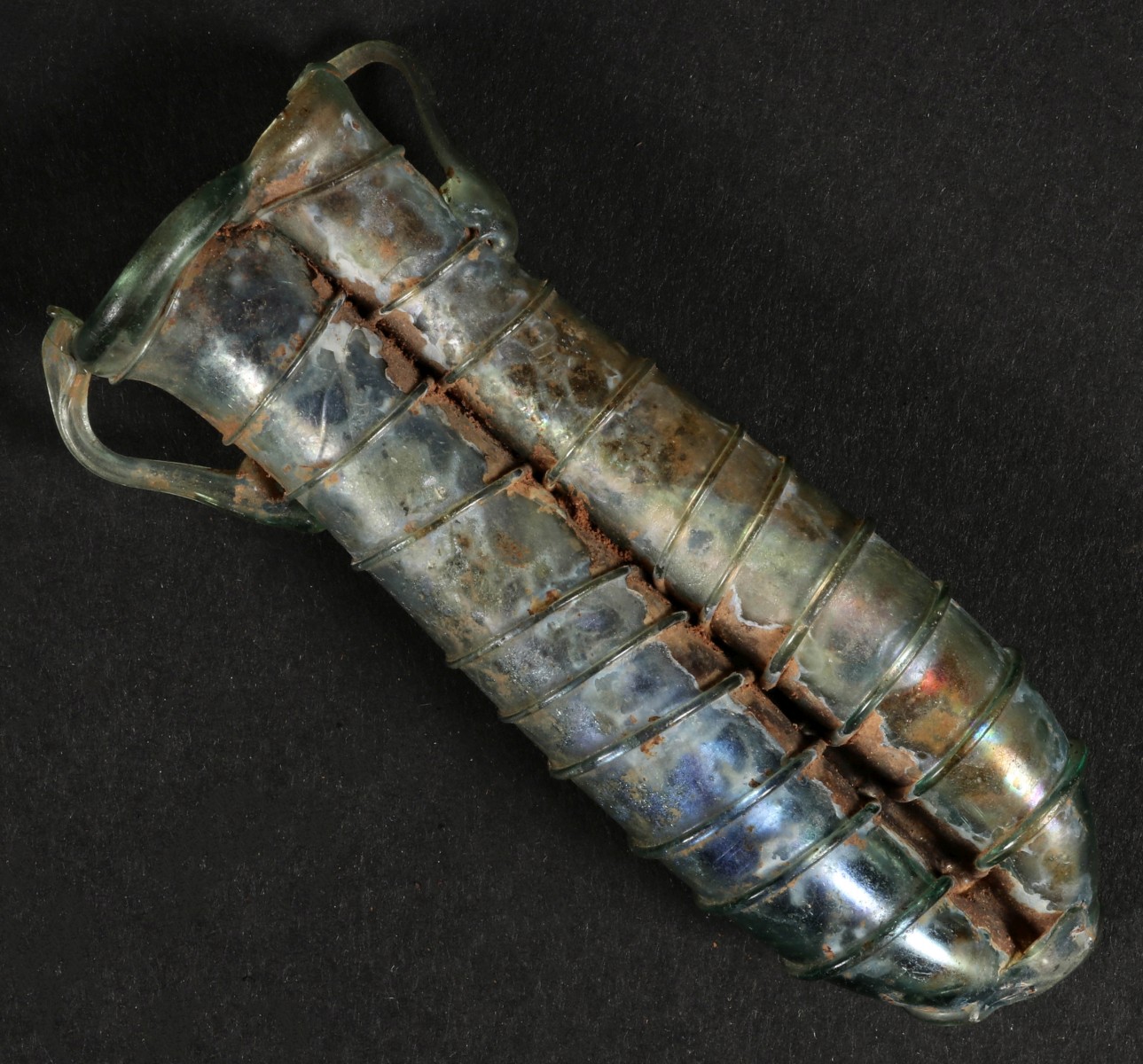 A ROMAN GLASS DOUBLE BALSAMARIUM