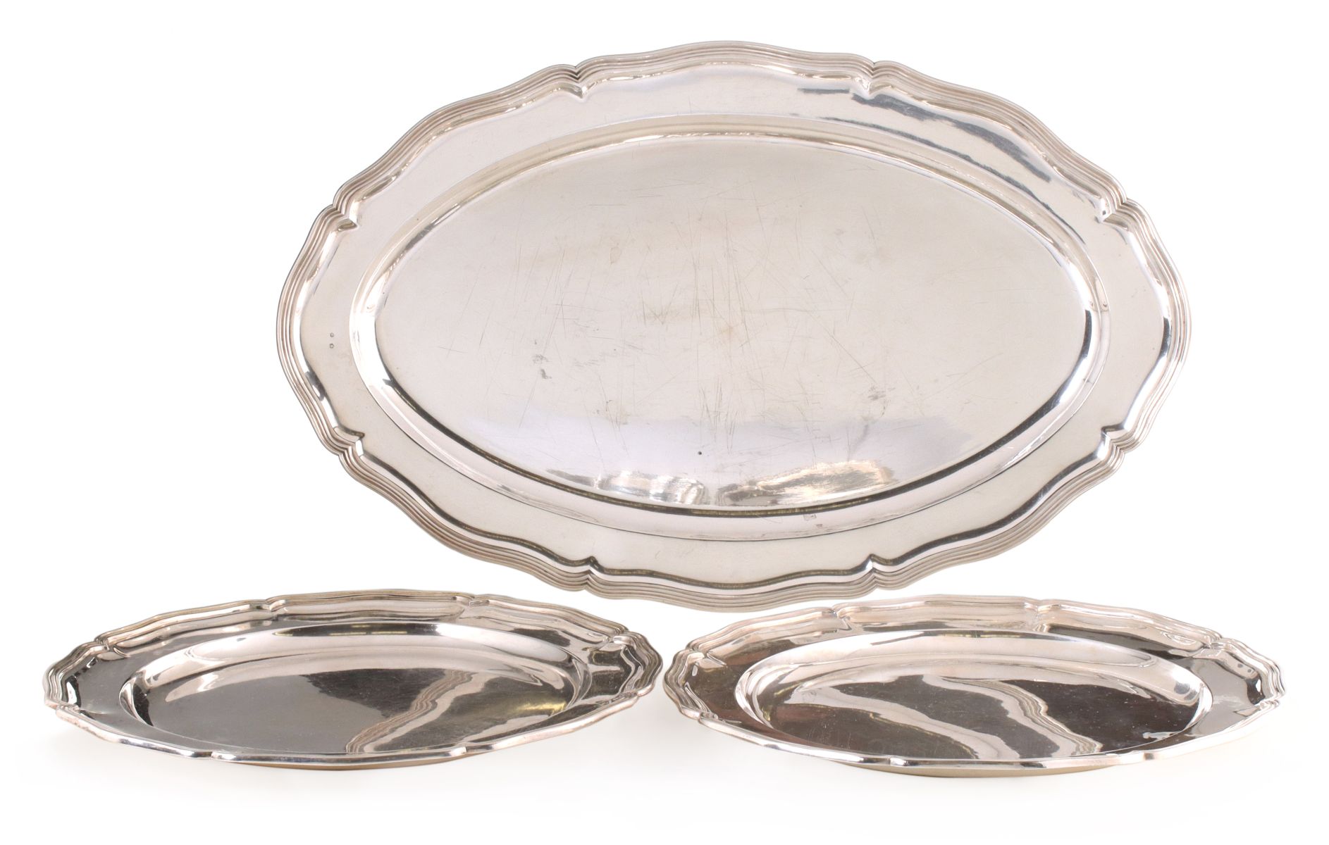 CONTINENTAL SILVER PLATTERS STAMPED NORBERT DONAT