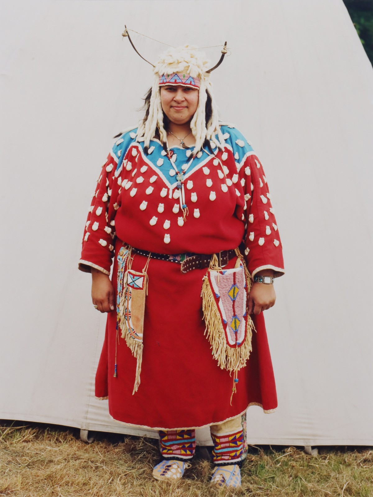 EXHIBITED PHOTO OF GERMAN NATIVE AMERICAN REENACTOR