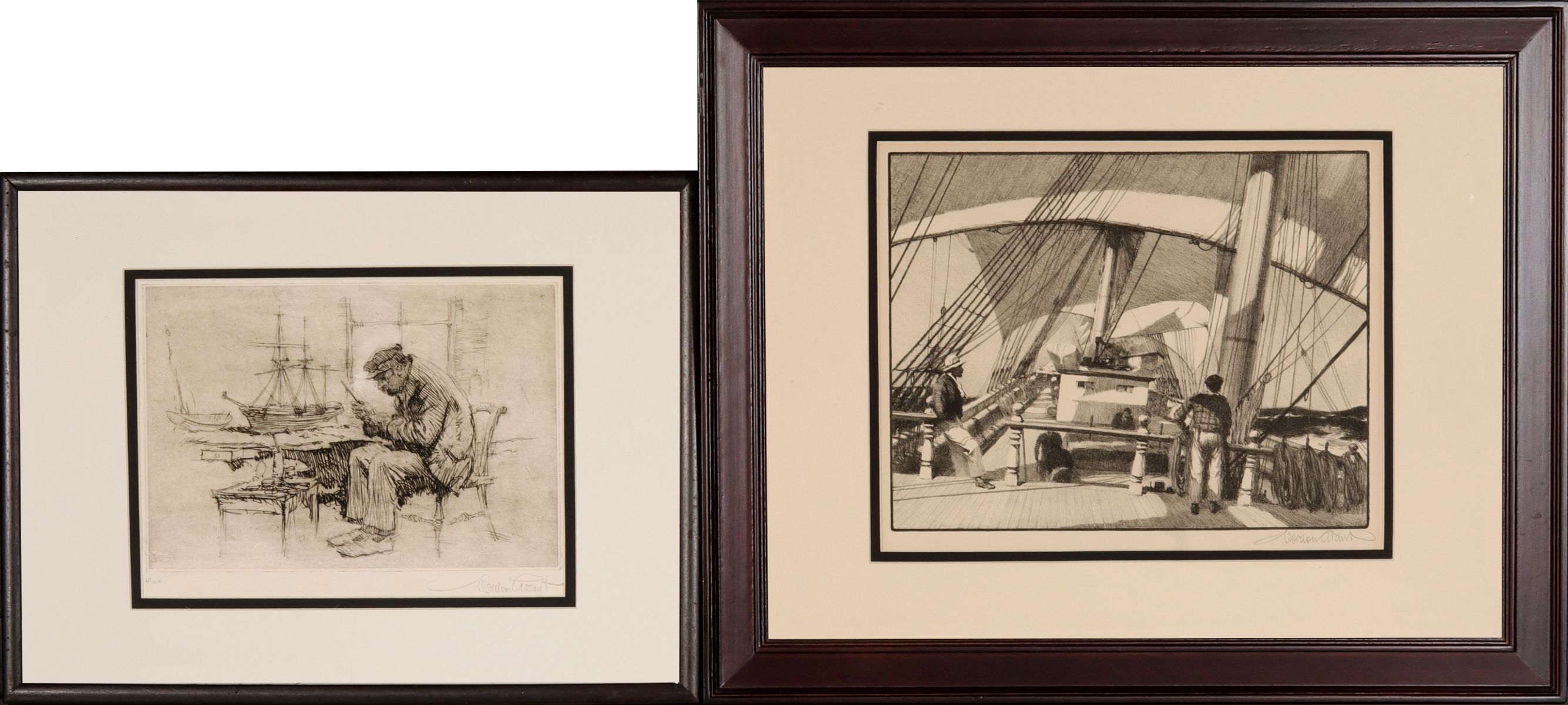 GORDON GRANT (1875-1962) PENCIL SIGNED LITHOGRAPHS (2)