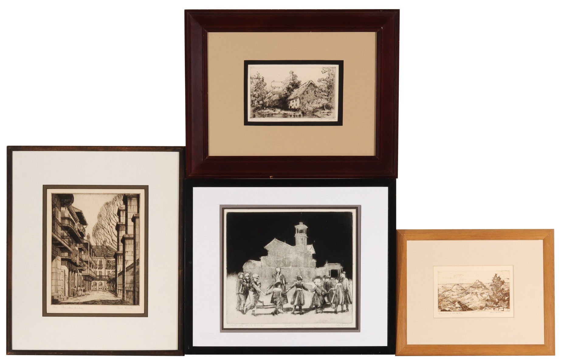 FOUR LISTED AMERICAN ARTIST PENCIL SIGNED PRINTS