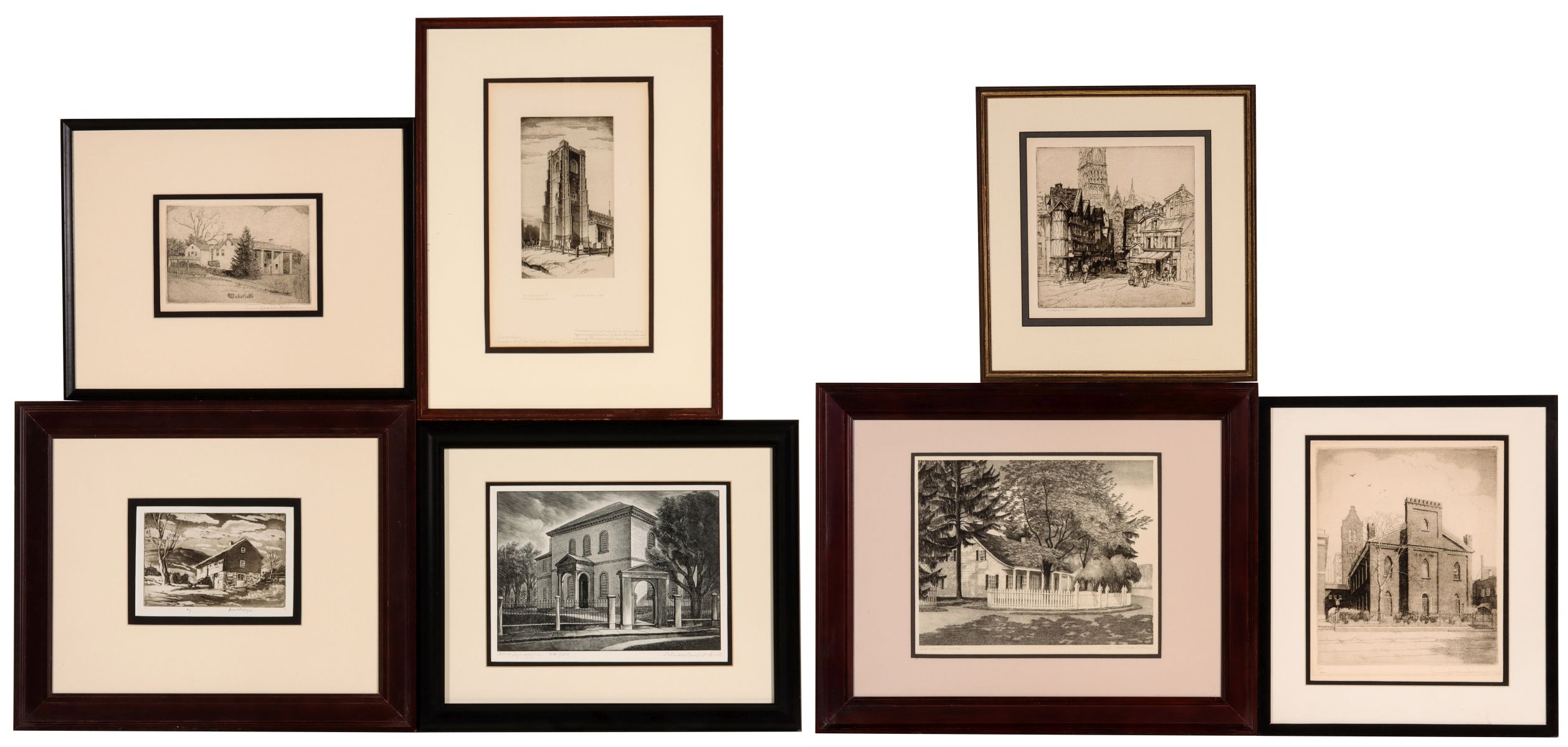 DON SWANN, OTHER PENCIL SIGNED PRINTS W/STRUCTURES