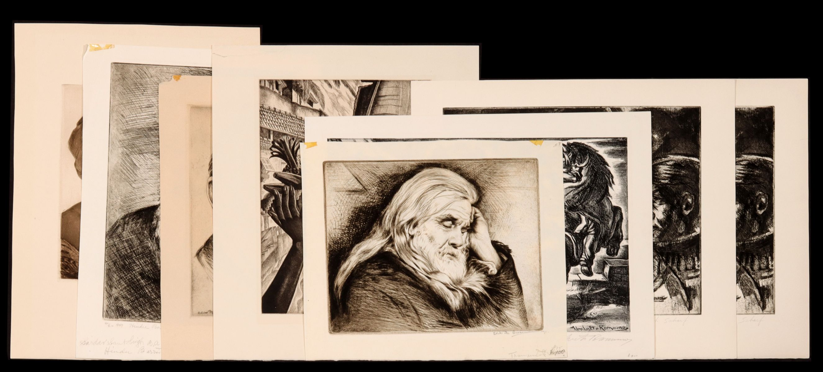 PENCIL SIGNED ETCHINGS AND LITHOS BY LISTED ARTISTS