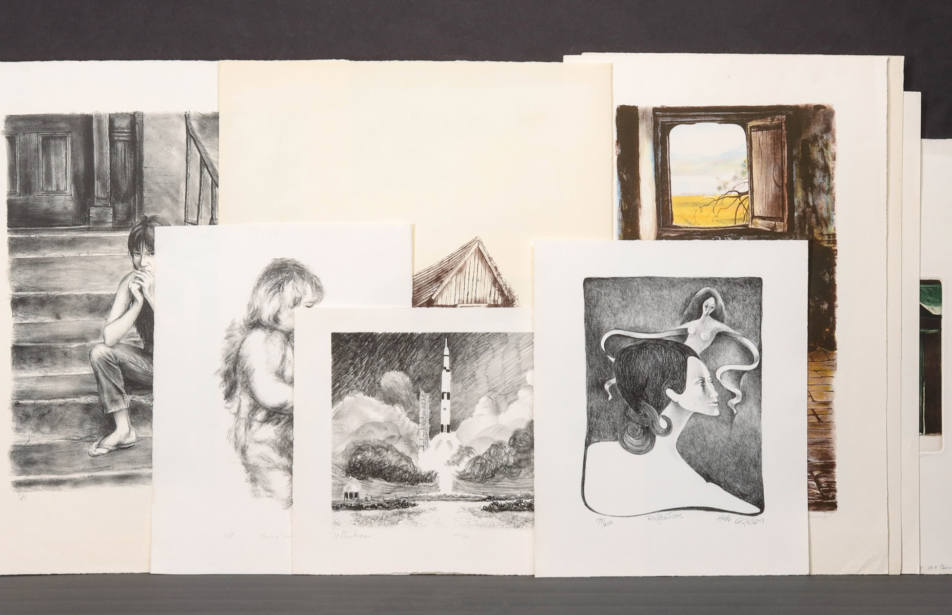 A COLLECTION OF 15 PENCIL SIGNED ETCHINGS AND LITHOS