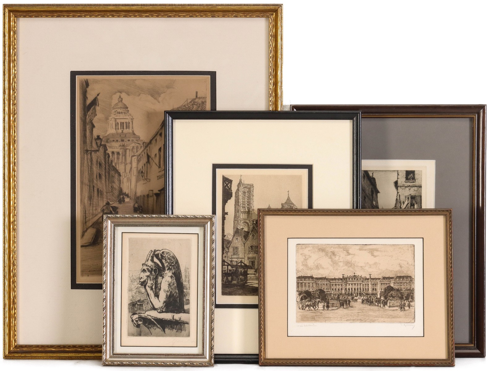 PENCIL SIGNED ETCHINGS OF EUROPEAN SUBJECT MATTER