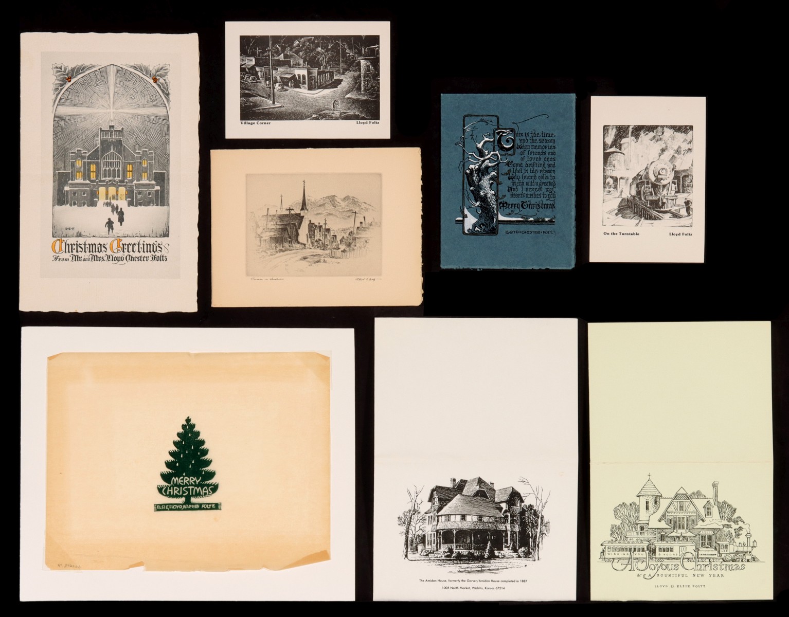 COLLECTION OF LLOYD FOLTZ CHRISTMAS CARDS