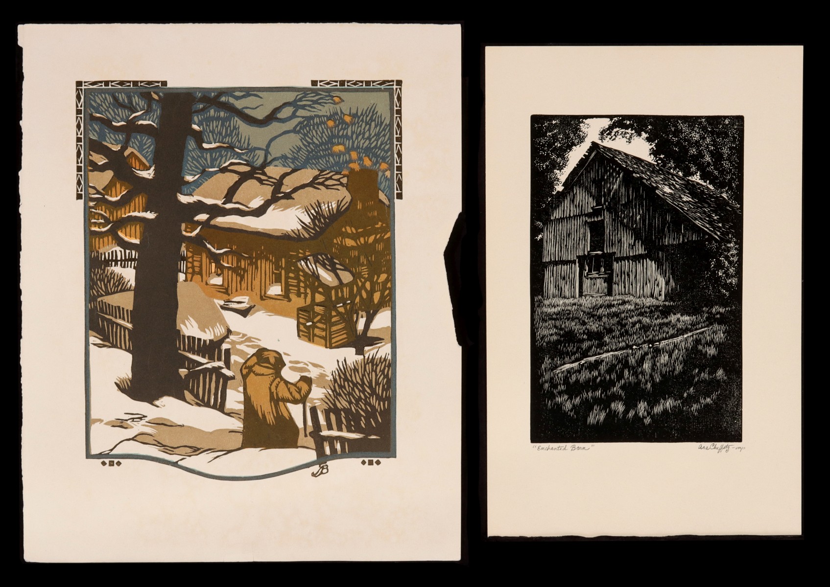 GUSTAVE BAUMANN | ASA CHEFFETZ BLOCK PRINTS, ONE SIGNED