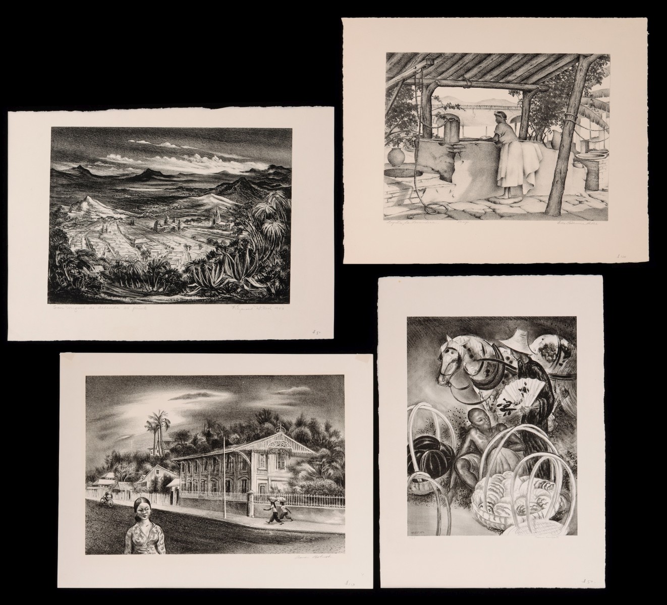 AARON BOHROD AAA, AND THREE OTHER PENCIL SIGNED LITHOS