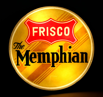 Frisco Memphian Drumhead Train Tail Sign