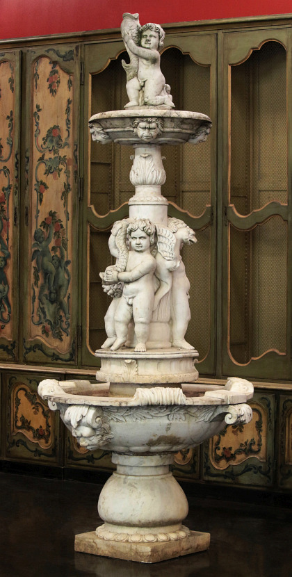 A Carved Marble Fountain, Nine Feet Tall