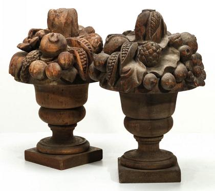 Carved Fruit Urns