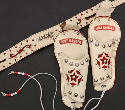 Lone Ranger White Leather Holster and Belt Set