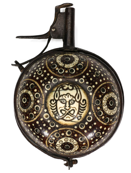 17th Century Inlaid Powder Flask