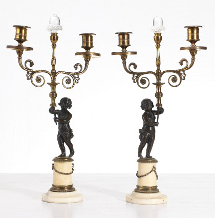 Bronze Candelabra with Rock Crystal