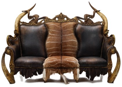 A Large Michel Haillard Taxidermy Sofa