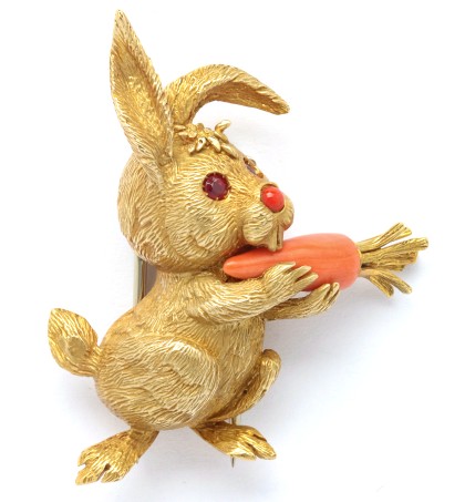 A Cartier 18K Gold Rabbit