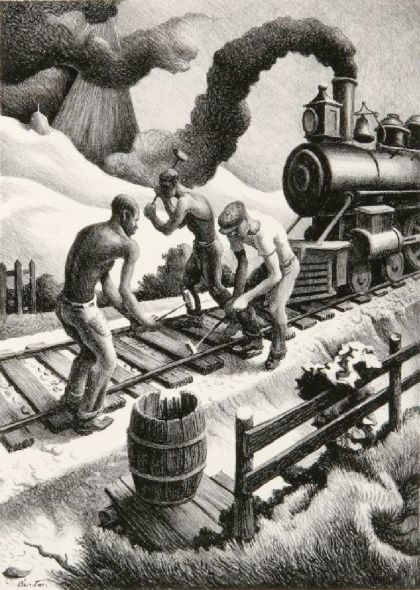 Thomas Hart Benton (1889‑1975) Ten Pound Hammer, Pencil‑Signed Lithograph, Edition of 300, 1967